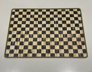 MacKenzie-Childs Courtly Check Cork Back Placemats Set of 6 Black Yellow White
